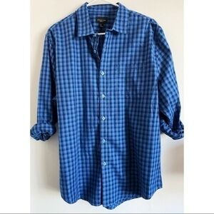 Structure • Mens Blue Plaid Button Up Shirt